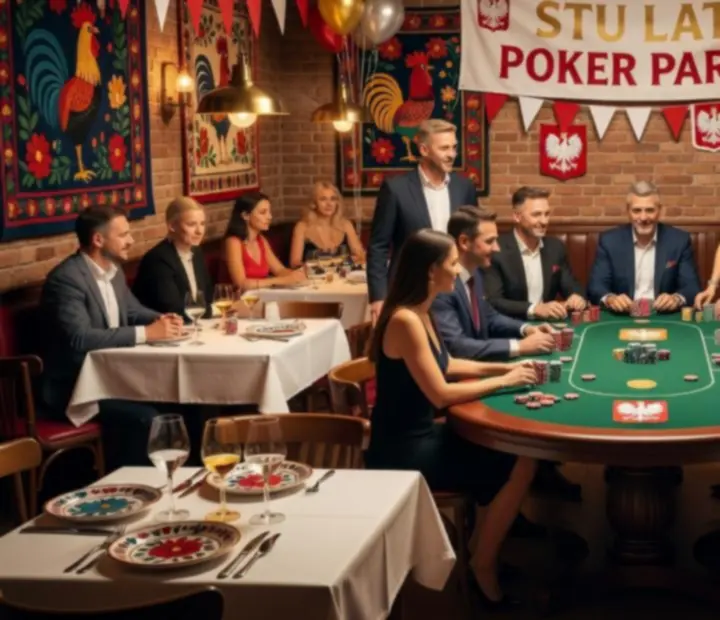 Urodzinowe przyjęcie pokerowe w eleganckiej restauracji