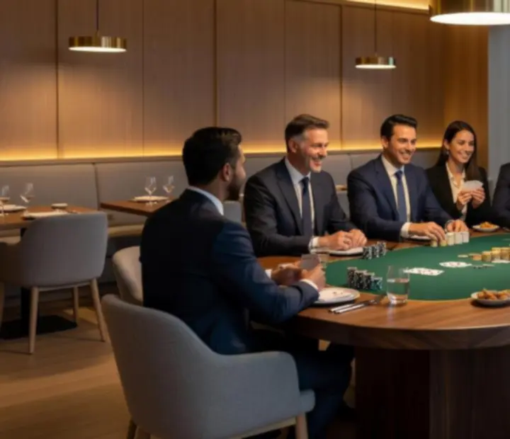 Elegancki firmowy wieczór pokerowy w restauracji