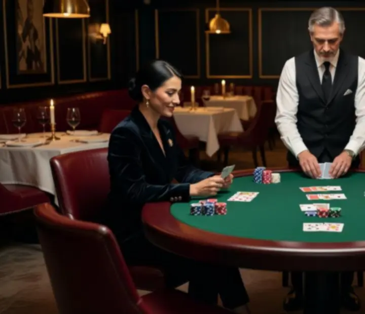 Profesjonalnie zorganizowany wieczór pokerowy w restauracji widziany zza kulis
