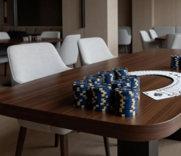 Profesjonalny stół pokerowy ustawiony w restauracji